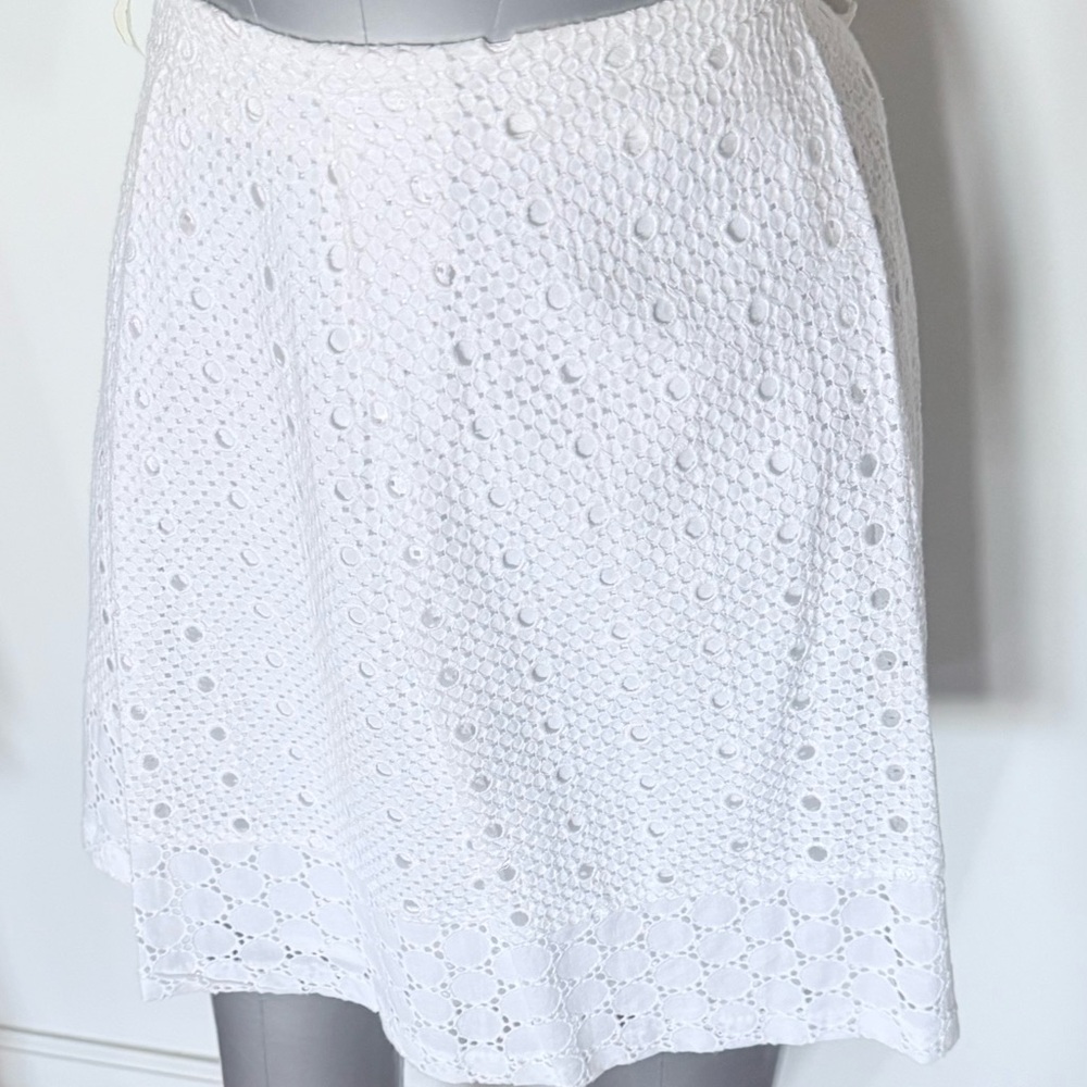 Banana Republic White Eyelet A-Line Skirt
